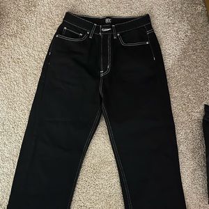 Black denim w/ white stitching BDG jeans